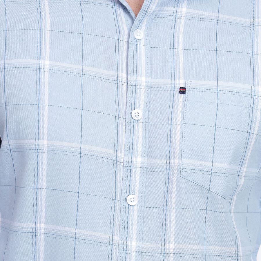 Men's 100% Cotton Casual Shirt, हल्का नीला, large image number null