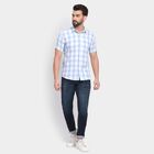 Men's 100% Cotton Casual Shirt, हल्का नीला, small image number null