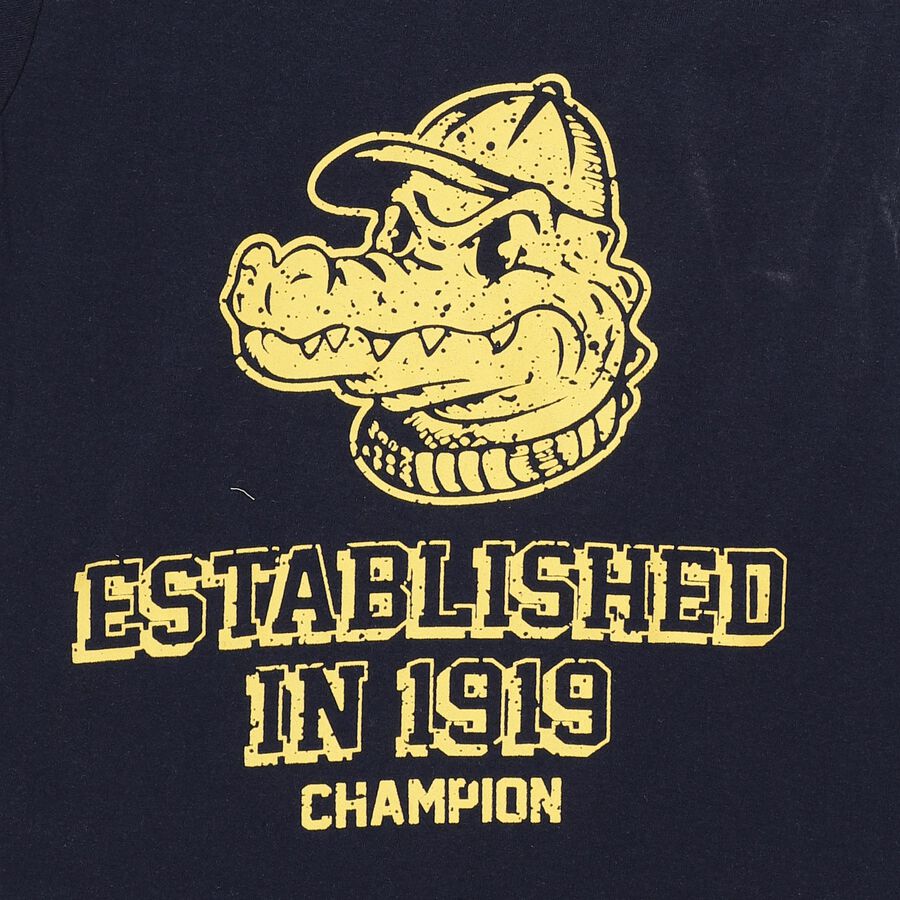 Boys Navy Blue Round Neck Casual T-Shirt, Navy Blue, large