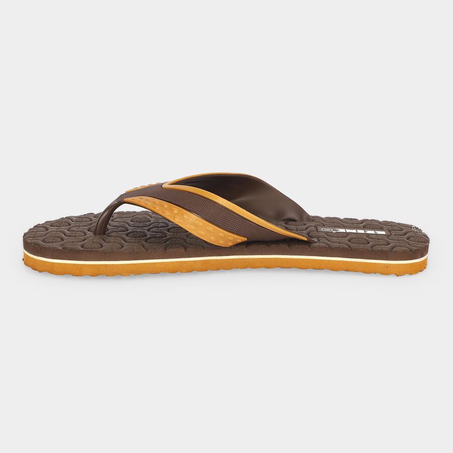 Men's Brown Thong Slip-On Flip-Flops, Brown, large