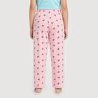 Girls Pink Straight Fit Butterfly Printed Cotton Blend Pyjama, गुलाबी, small