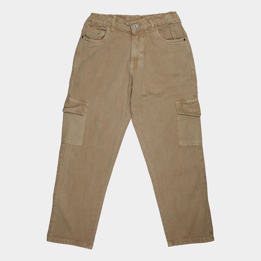 Boys' Beige Regular Fit Jeans, Beige, large