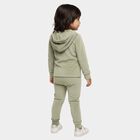 Girls Muted Sage Green Zip-Up Hoodie Casual Hipster Set, Light Green, small image number null