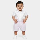 Infants' Light Pink Regular Fit Striped Half Pant, हल्का गुलाबी, small