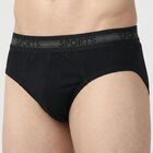 Men's Black Regular Fit Elasticated Waistband Briefs, Black, small