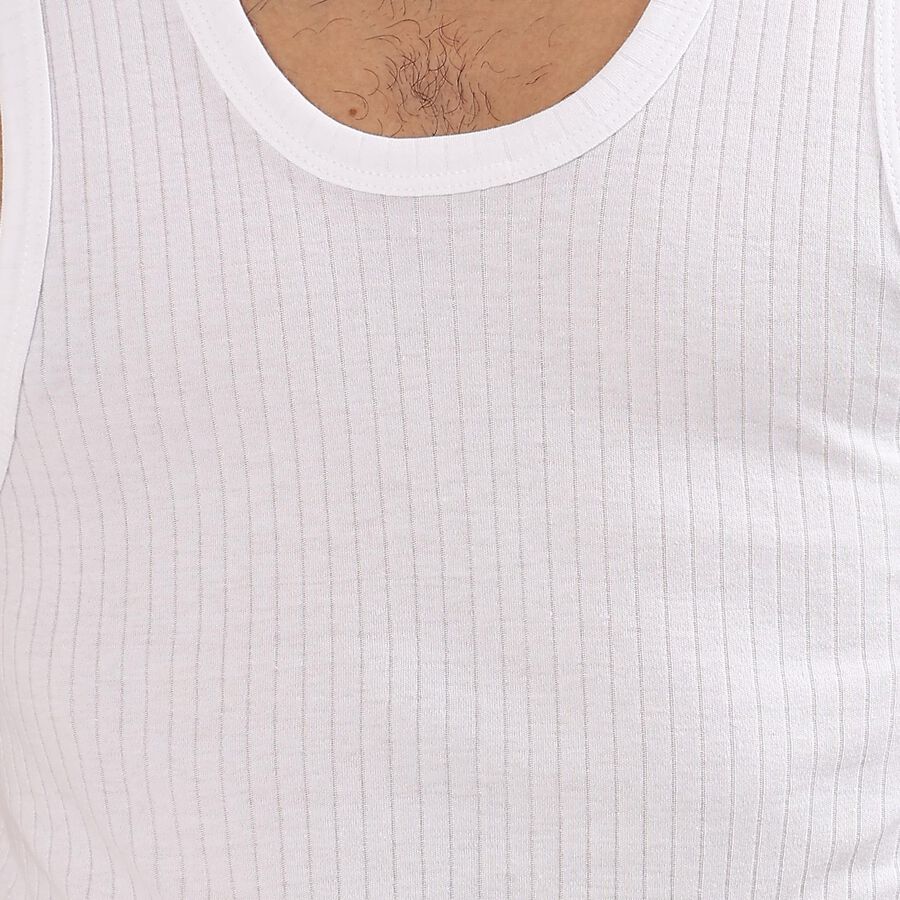 Men's 100% Cotton Vest (Pack of 2), सफ़ेद, large image number null