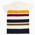 Boys Off White Polo Neck Casual T-Shirt, Off White, small image number null
