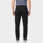 Men's Black Straight Fit Solid Track Pants, काला, small