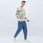 Men's Light Sage Green Crew Neck Casual Sweatshirt, Light Green, small image number null