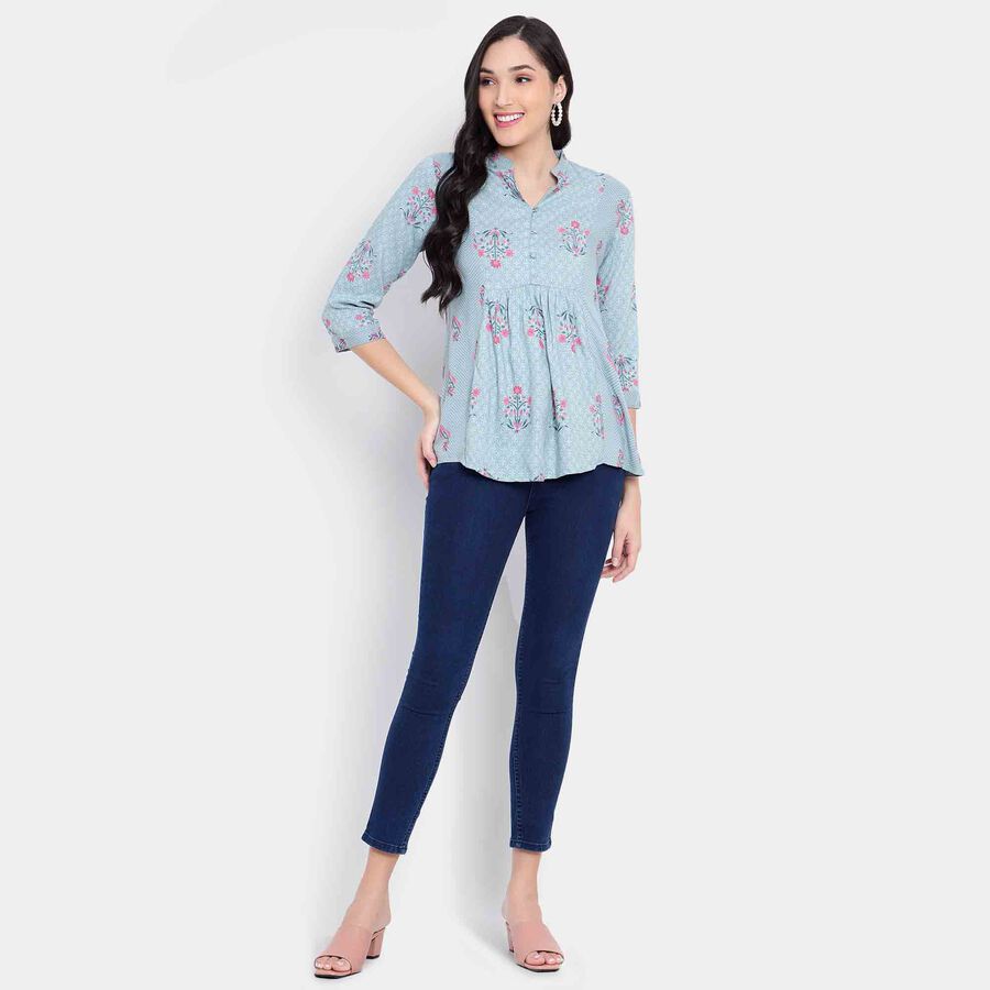 All Over Print Kurta, Light Blue, large image number null