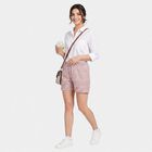 Women's Pink Regular Fit Floral Print Shorts, हल्का गुलाबी, small