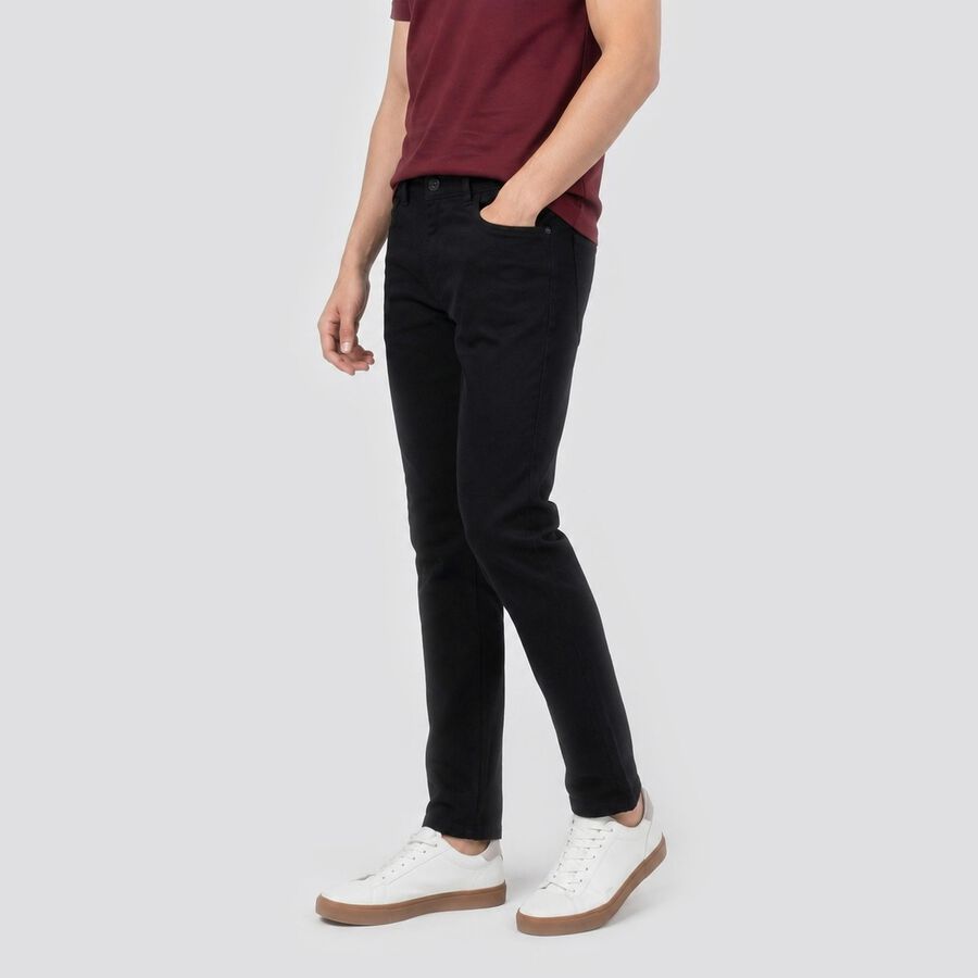 Men's Black Slim Fit Solid Jeans, Black, large