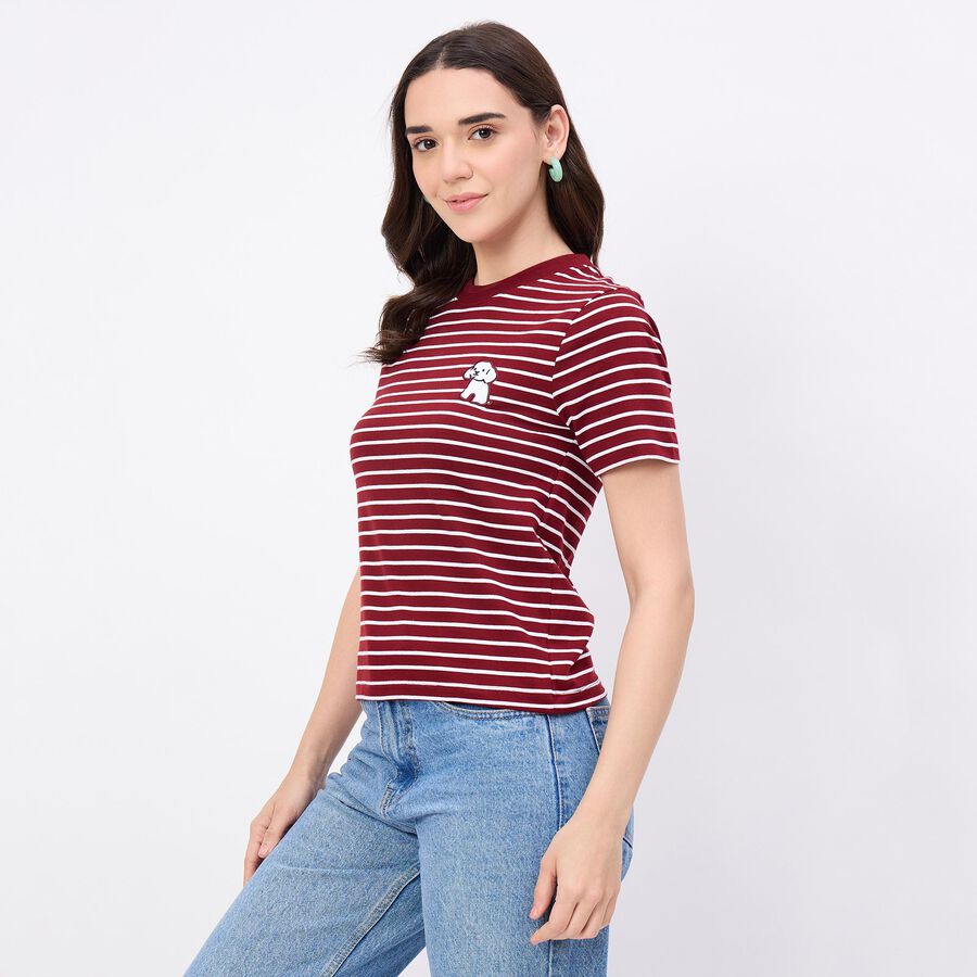 Women's RST Cotton Round Neck Casual T-Shirt, Rust, large