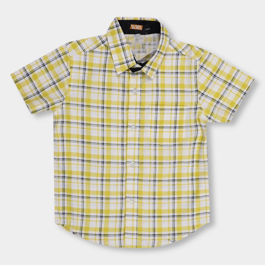 Boys' 100% Cotton Casual Shirt , Yellow, large image number null