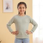 Girls' Green Long Sleeve Thermal, Light Green, small