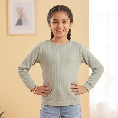 Girls' Green Long Sleeve Thermal