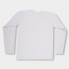 Boys' Light Grey Round Neck Casual T-Shirt, एक्रू मिश्रित, small image number null