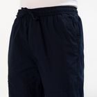 Men's Navy Blue Relaxed Fit Cargo Track Pants, Navy Blue, small image number null