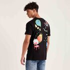 Cotton Round Neck T-Shirt, Black, small image number null