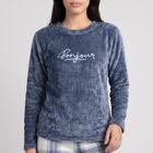 Women's Blue Straight Fit Checked Pyjama, Mid Blue, small