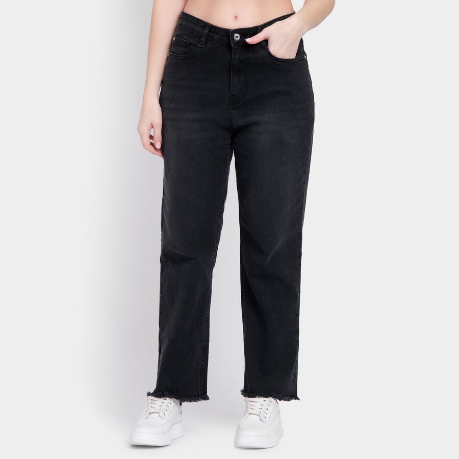 Ladies' 100% Cotton Jeans , Black, large image number null