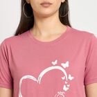 Ladies' Round Neck T-Shirt , गुलाबी, small image number null