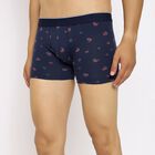 Men's 100% Cotton Trunks, Navy Blue, small