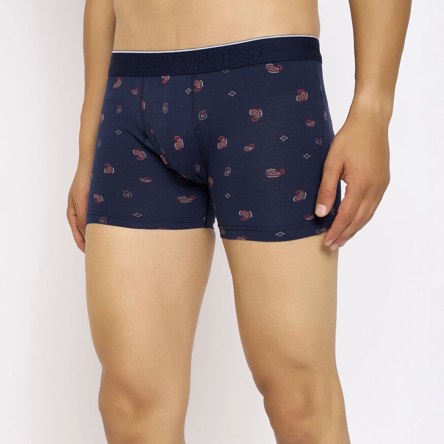 Men's 100% Cotton Trunks, Navy Blue, large