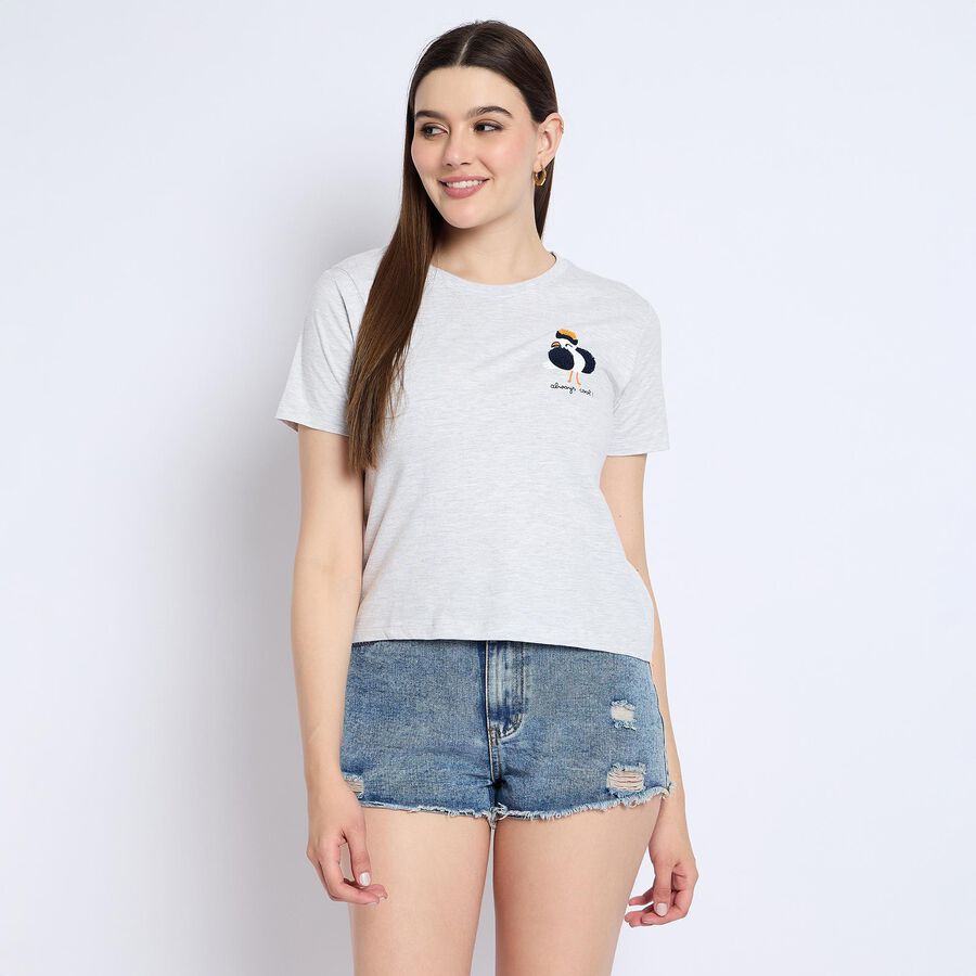 Ladies'  Crop  Top, हल्का ग्रे, large image number null