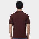 Men's Rust Polo Neck Casual Half Sleeve T-Shirt, Rust, small