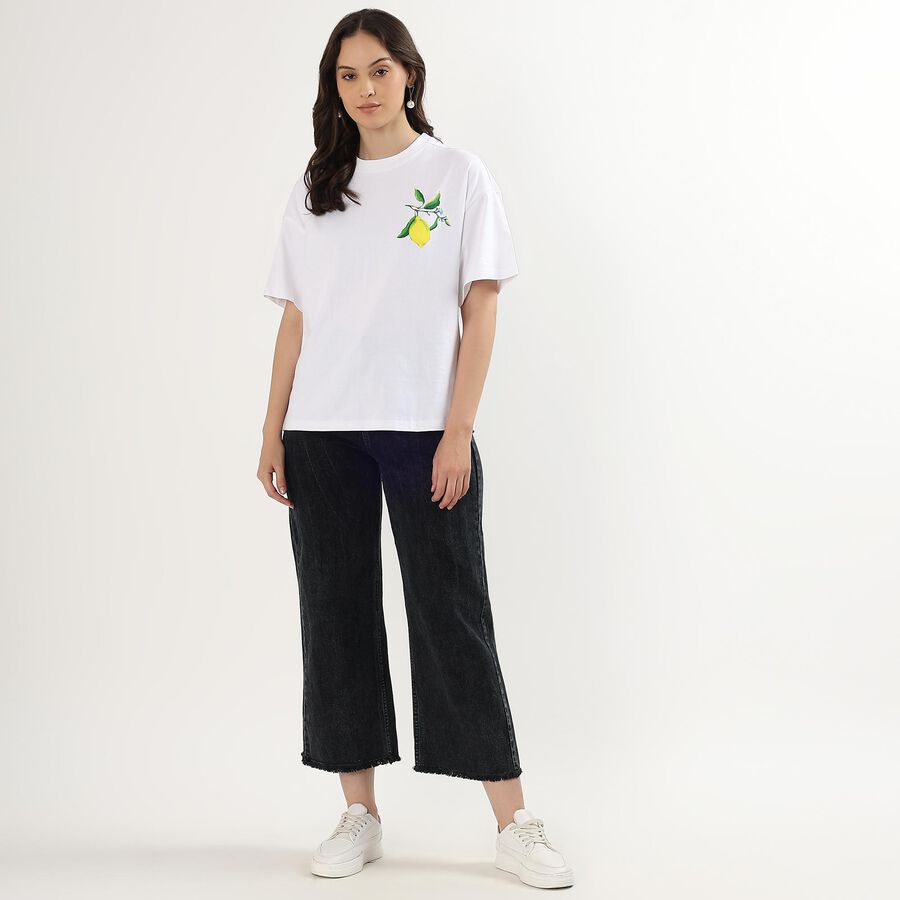 Ladies' 100% Cotton Jeans, Black, large image number null