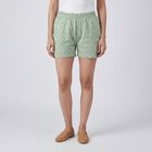 Women's Green Cotton Regular Fit Shorts, Light Green, small