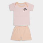 Infant Boys' 100% Cotton Baba Suit, Peach, small image number null