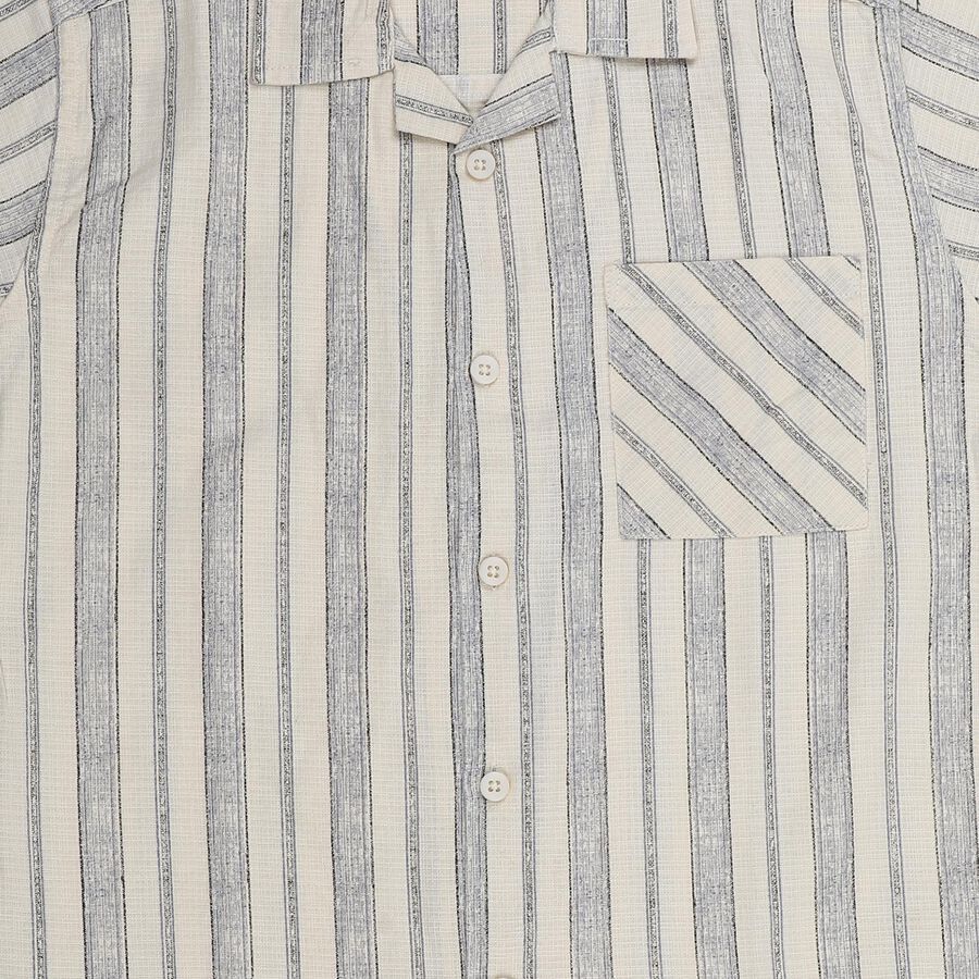 Boys' Off-White Cotton Classic Collar Casual Shirt, ऑफ व्हाइट, large