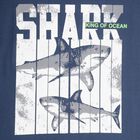 Boys' Deep Midnight Navy Blue Cotton Round Neck Graphic T-Shirt, Mid Blue, small image number null
