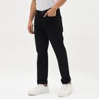 Men's Jet Black Slim Fit Jeans, Black, small image number null