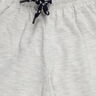 Boys' Ecru Melange Regular Fit Drawstring Bermuda Shorts, Ecru Melange, small