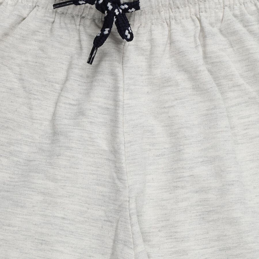 Boys' Ecru Melange Regular Fit Drawstring Bermuda Shorts, Ecru Melange, large