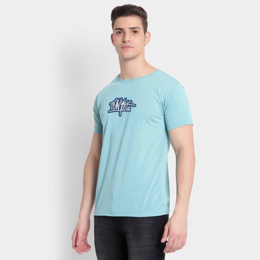 Round Neck T-Shirt, Mid Blue, large image number null