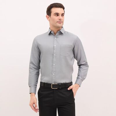 Men's Deep Grey Regular Collar Formal Shirt