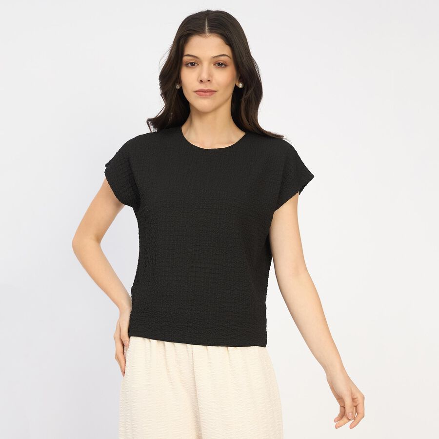 Ladies'  Crop  Top, Black, large image number null