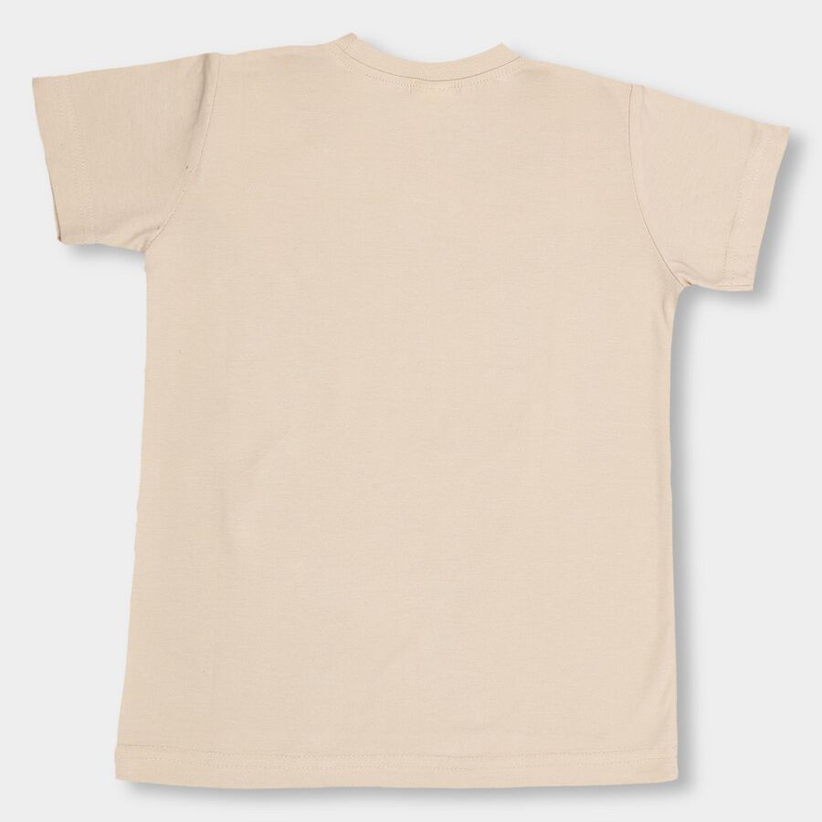 Boys' Round Neck Half Sleeves T-Shirt, गहरा पीला, large image number null