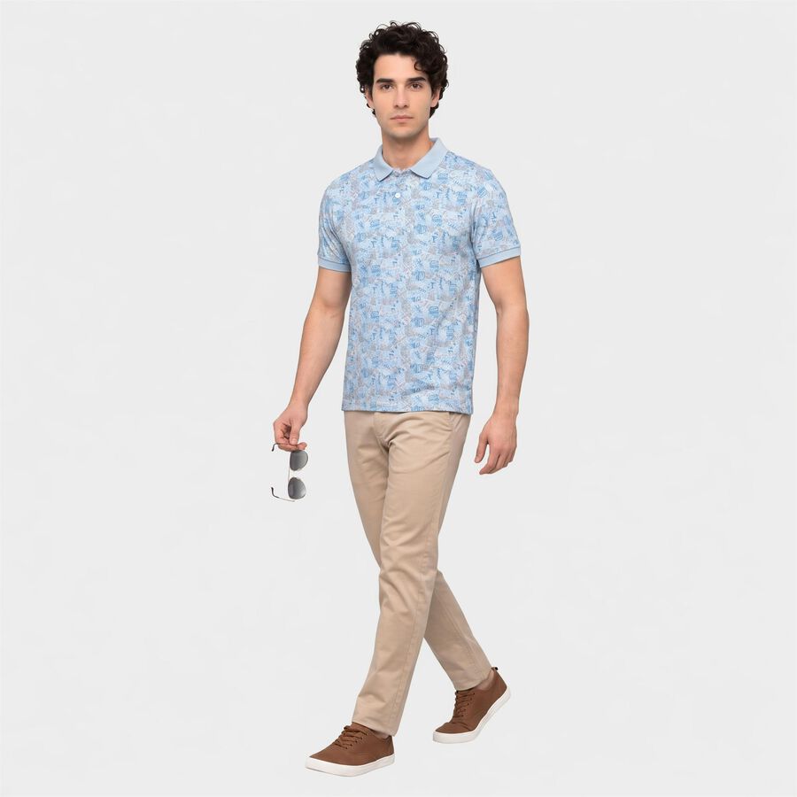 Men's Light Blue Cotton Polo Neck Polo T-Shirt, Light Blue, large