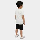 Boys White Round Neck Football Printed Baba Suit, White, small