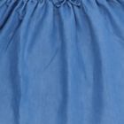 Girls' Cotton Blend Casual Frock, Mid Blue, small