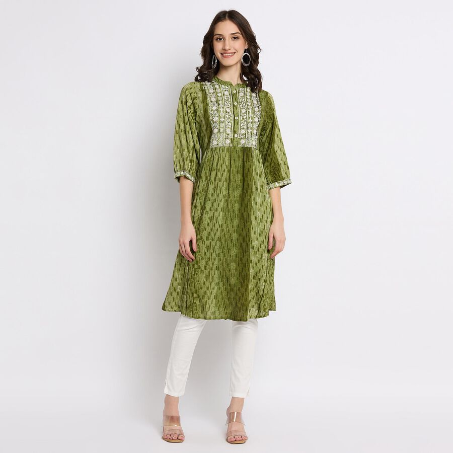 Ladies' Kurta , गहरा हरा, large image number null