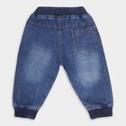 Infants' Stonewashed Blue Regular Fit Embroidered Jeans, Mid Blue, small image number null