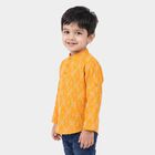 Boys Yellow Cotton Mandarin Collar Regular Fit Casual Shirt, पीला, small