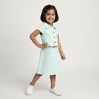 Girls' Mint Green Collared A-Line Frock, Light Green, small image number null