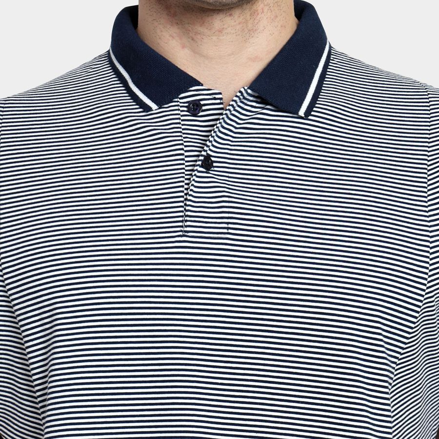 Men's Collared Half Sleeves T-Shirt, नेवी ब्लू, large image number null
